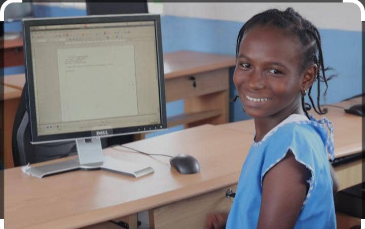 Woman learning computer